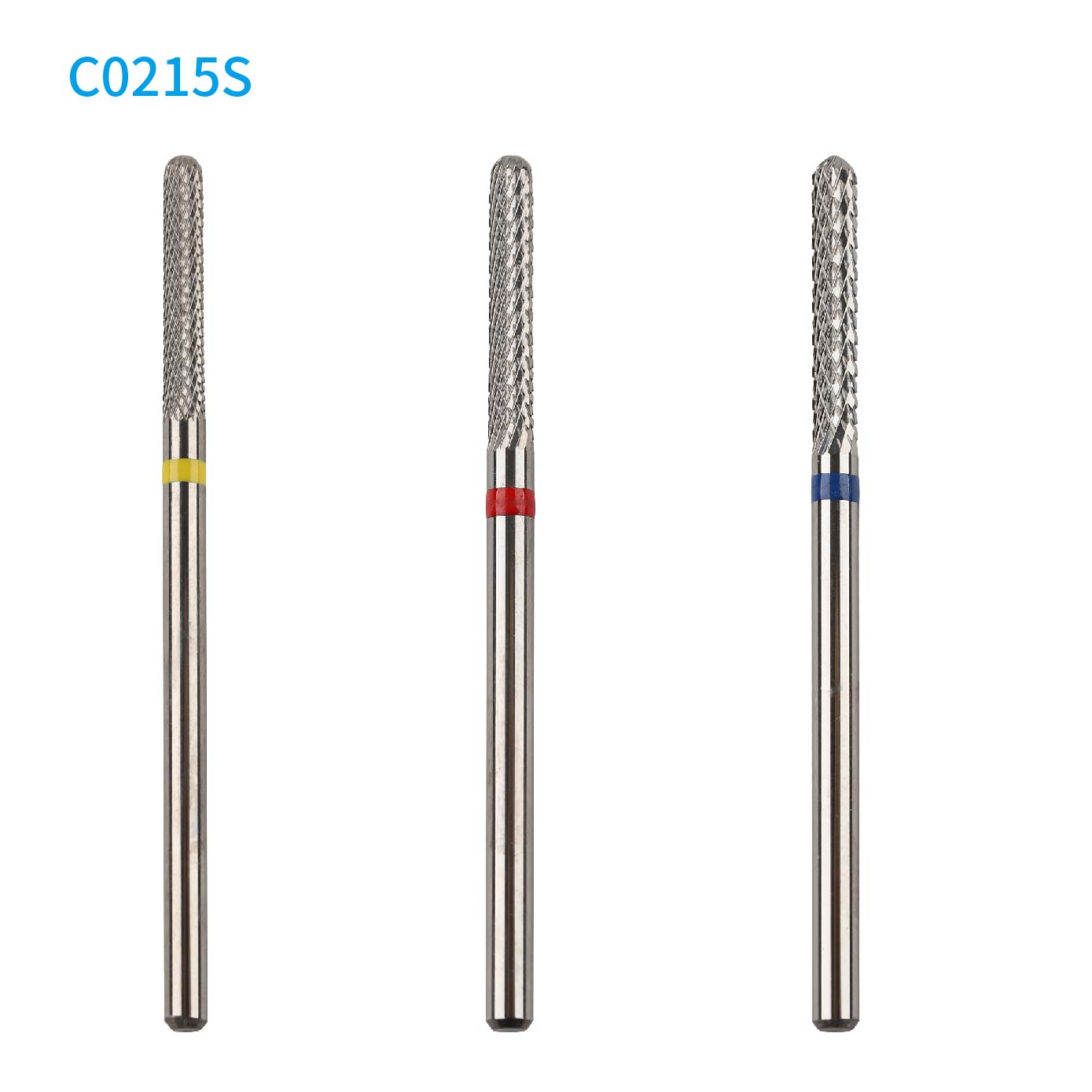 C0215S Shuangjia Yellow Red Blue Long Round Carbide Nail Drill Bit