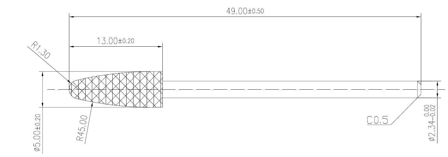 Carbide Nail File F0513-P7S drawing