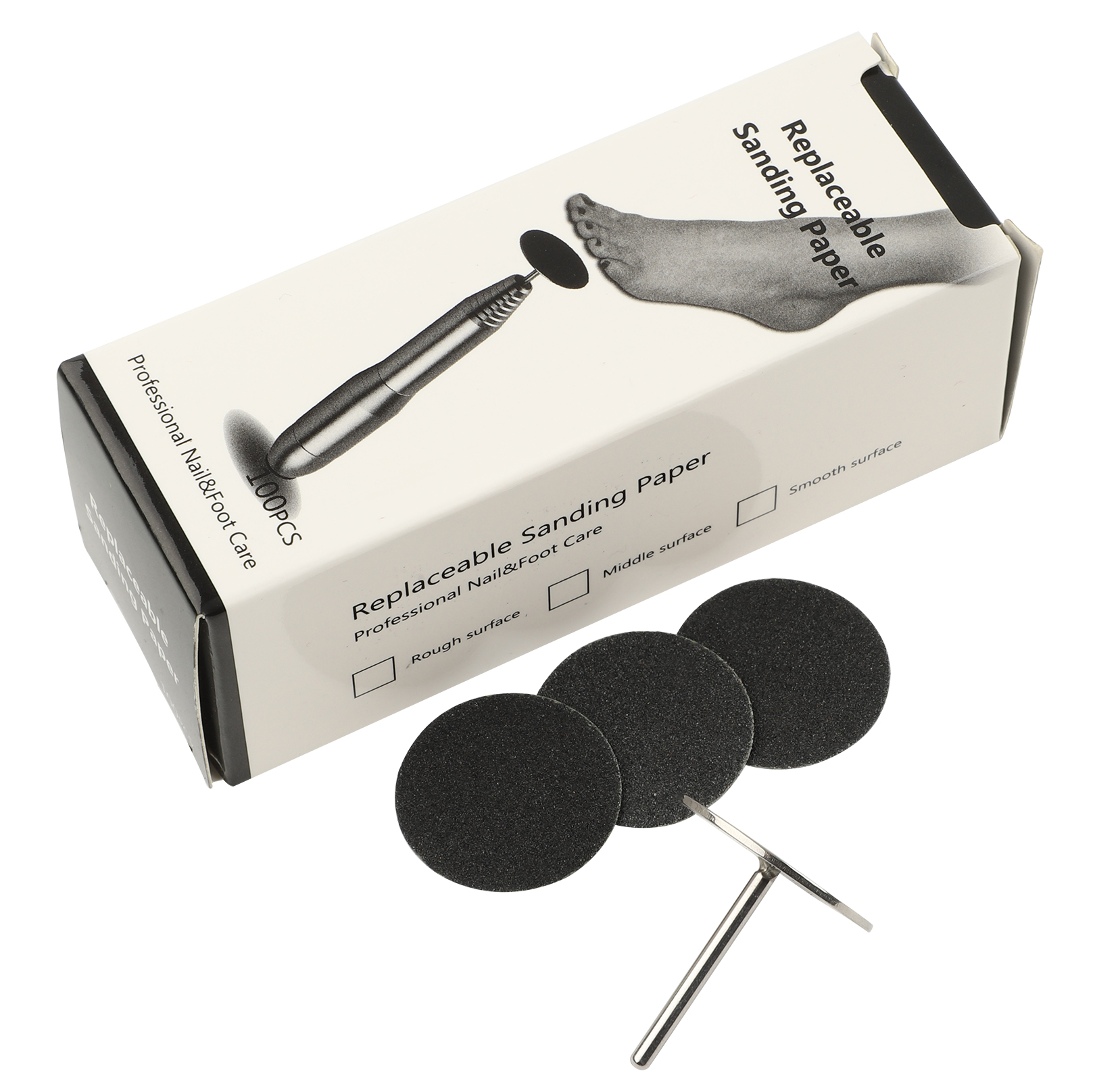 replaceable sanding paper dia 35mm and mandrel for Pedicure to remove dead skin Featured Image